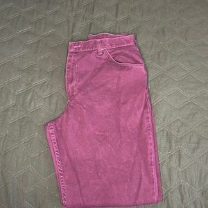 burgundy Wrangler pants
